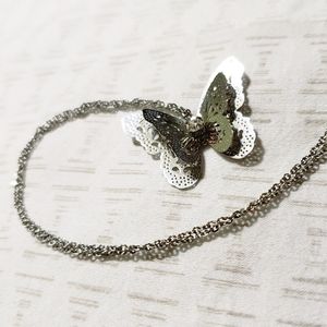 3/$12 3D metal butterfly necklace